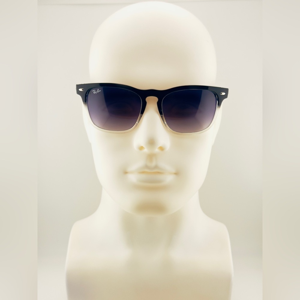 Ray-Ban Steve Sunglasses RB4487 Polished Black on Transparent Frame Gray Lenses!